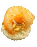 Open Prawn with Tomato Mousseline on White Bread