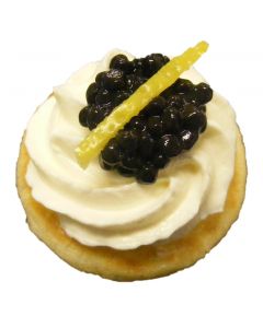 Blinis with Mascarpone and Avruga Caviar