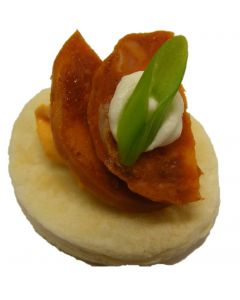 Chorizo and Red Pepper Mousseline with Spring Onion