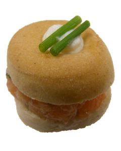 Mini Bagel Smoked Salmon Tartar Mascarpone and Chives
