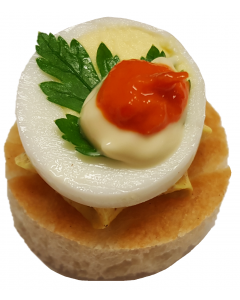 Quail Egg with Spicy Mayonnaise on Focaccia Bread