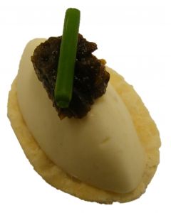 Quenelle of Goat Cheese & Onion Relish on Feuillete