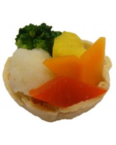Baby Vegetable with Sunblushed Tomato Mousseline in Tortilla Cup