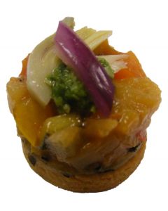 Tower of Mediterranean Vegetables, Parmesan Shortbread & Artichoke