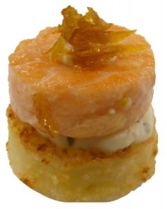 Baked Cold Salmon, Tarragon Sauce Fresh Roasted Potato Caramelised Orange Zest