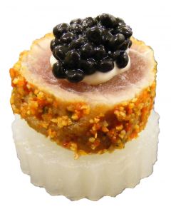 Seared Tuna with Avruga on Asian Radish