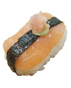 Smoked Salmon Sushi Nigiri with Wasabi & Soy Dip