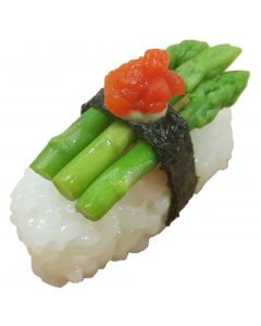 Tiny Asparagus Sushi Nigiri with Wasabi & Soy Dip