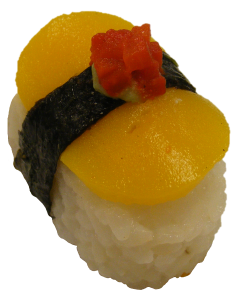 Yellow Pepper Sushi Nigiri with Wasabi & Soy Dip
