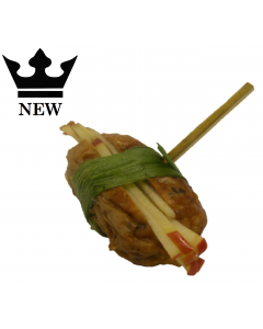 Lemon & Dill Mousse Wrapped in Smoked Salmon on Charcoal Shortbread with Micro Coriander