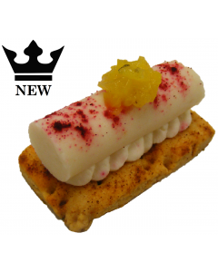 Pistachio & Mascarpone Dome in Cranberry Tartlet with Pistachio Dusting