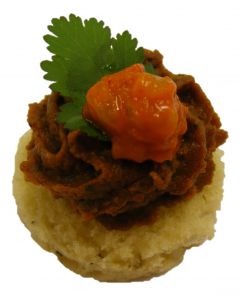 (V) Tomato Tapenade, Red and Yellow Peppers on Tomato Bread