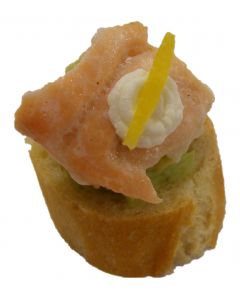 (F) Honeyed Fresh Salmon with Avocado & Lemon on French Bread