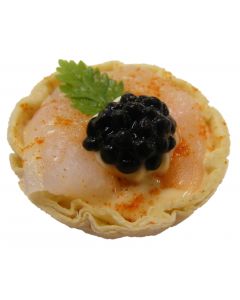 (F) King Prawn in Tortilla Cup Mary Rose Dressing & Avruga Caviar