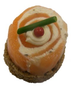 (F) Salmon Roulade on Light Rye Bread