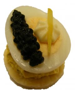 (F) Feuillete of Quail Egg with Avruga Caviar
