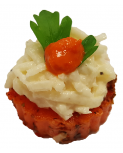 (V) Carrot Cup with Grated Celeriac Salad & Red Peppers