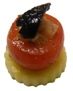 (V) Chargrilled Zucchini with Baked Tomato & Shallot Salsa