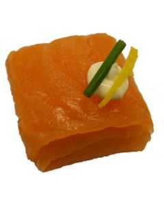 (F) Parcel of Smoked Salmon Filled with Smoked Trout Mousse & Chives