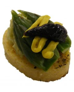 (V) Baked Polenta with Fresh Asparagus & Black Olive