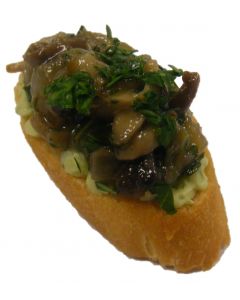 (V) Bruschetta with Mixed Wild Mushrooms & Porcini Mousse