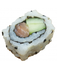 (F) Smoked Salmon & Cucumber Californian Fish Sushi with Wasabi & Soy Dip