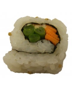 (V) Carrot & Green Bean Californian Vegetarian Sushi with Wasabi & Soy Dip